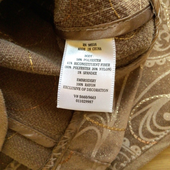 coldwater creek womens embroidered jacket brown size 12P casual boho earthy glam - Picture 10 of 11